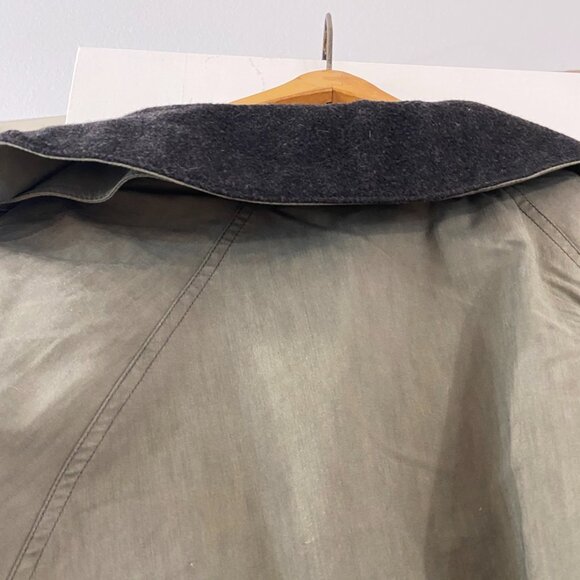 London Fog Mens Trench Coat Army Green Belt Zip Out Fleece Lining Vintage 44 Reg - Picture 10 of 12